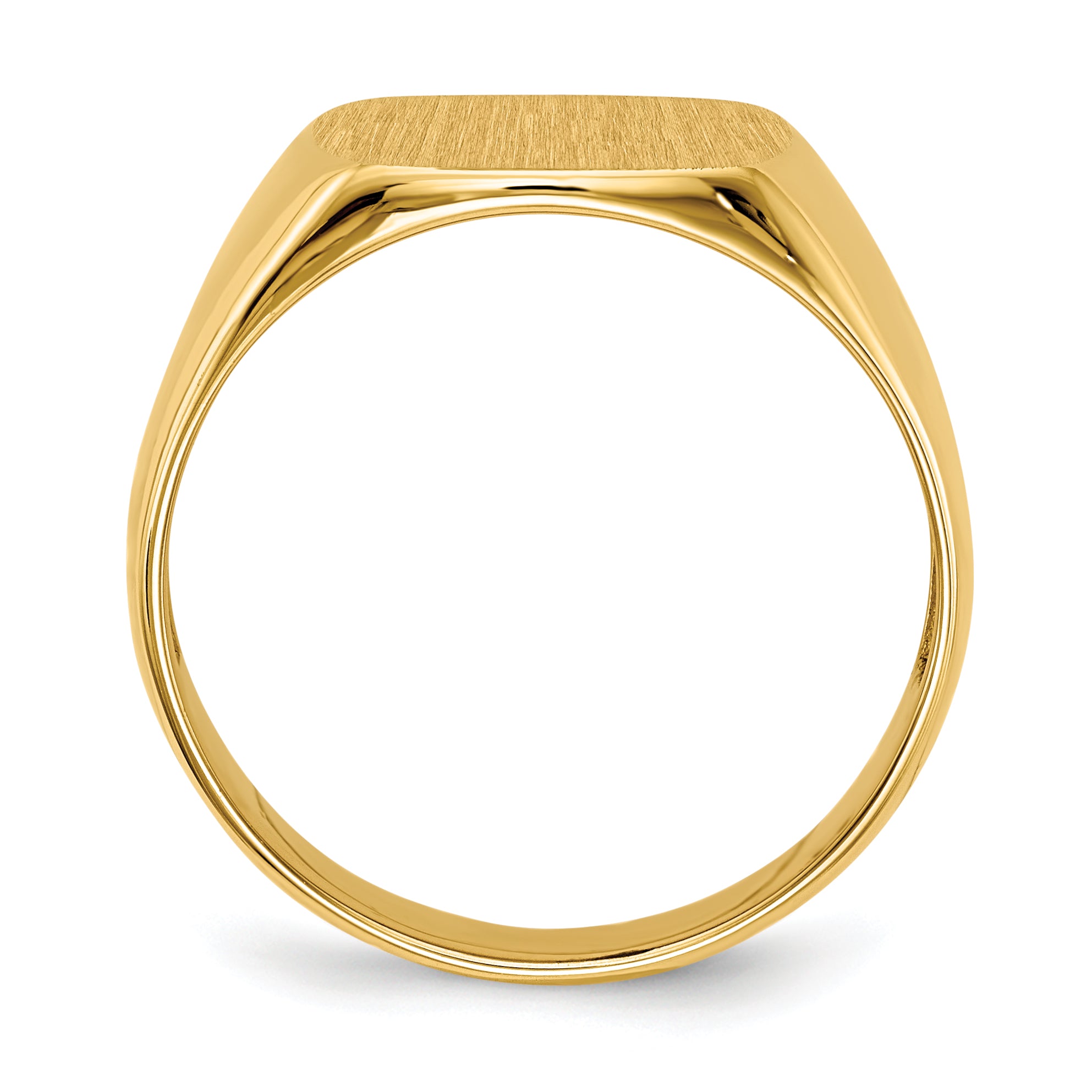 14k 12.5x12.5mm Open Back Men's Signet Ring Secondary image