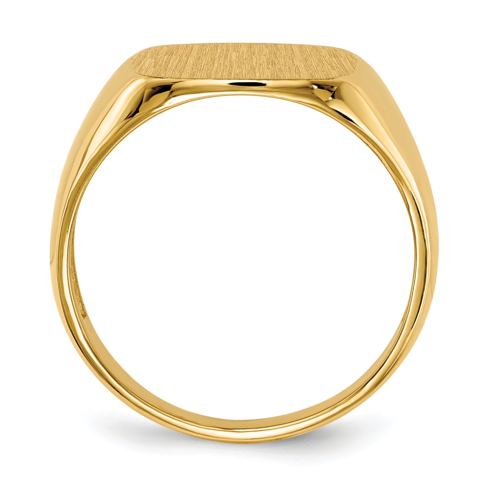 14k 14.0x13.5mm Open Back Mens Signet Ring