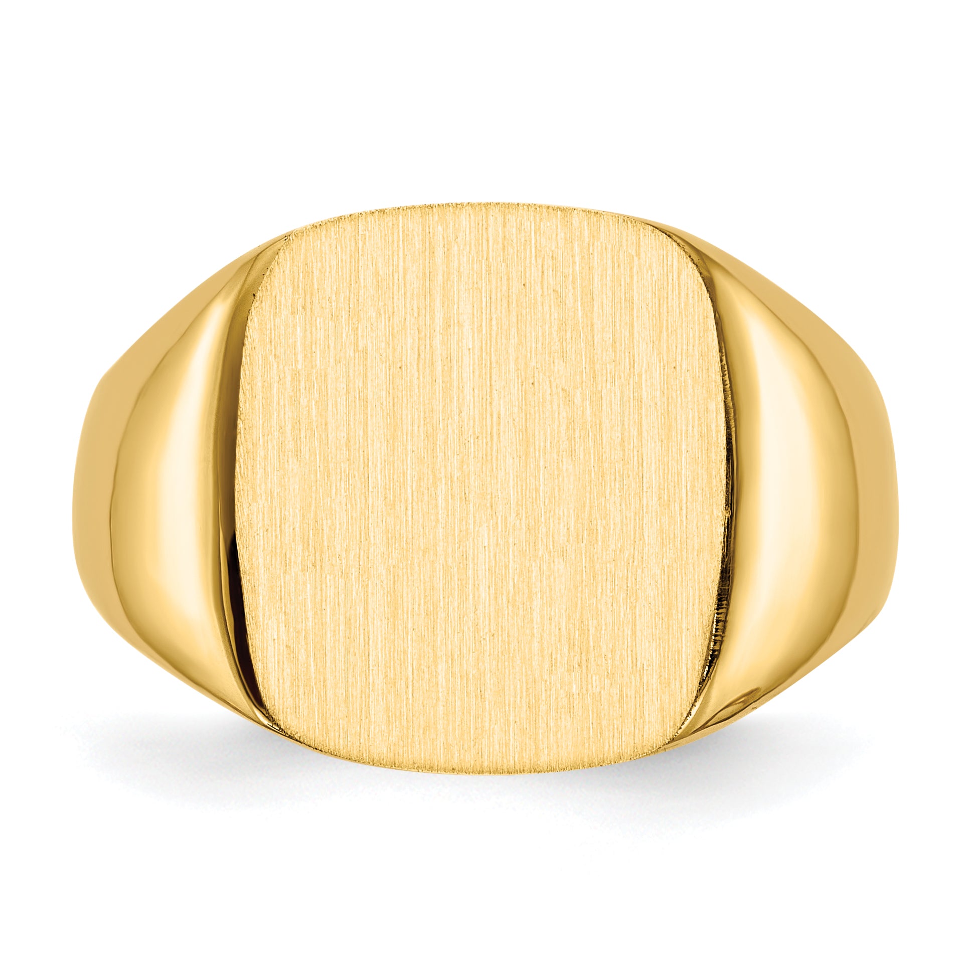 14k 14.0x13.5mm Open Back Mens Signet Ring