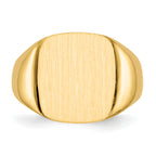 14k 14.0x13.5mm Open Back Mens Signet Ring