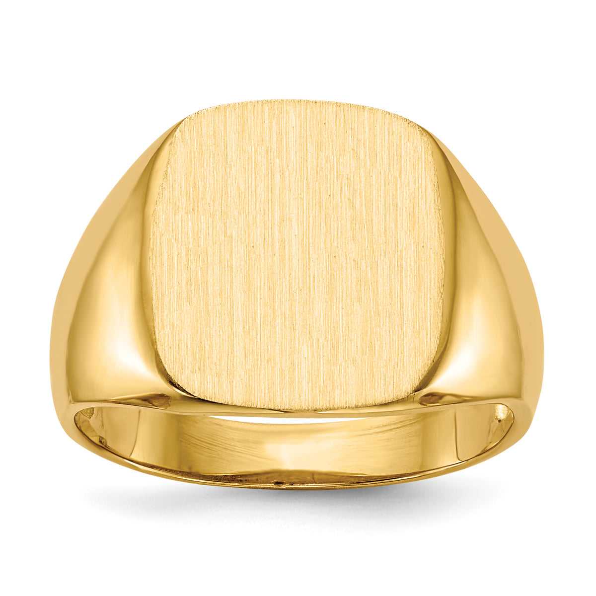 14k 14.0x13.5mm Open Back Mens Signet Ring