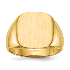 14k 14.0x13.5mm Open Back Mens Signet Ring