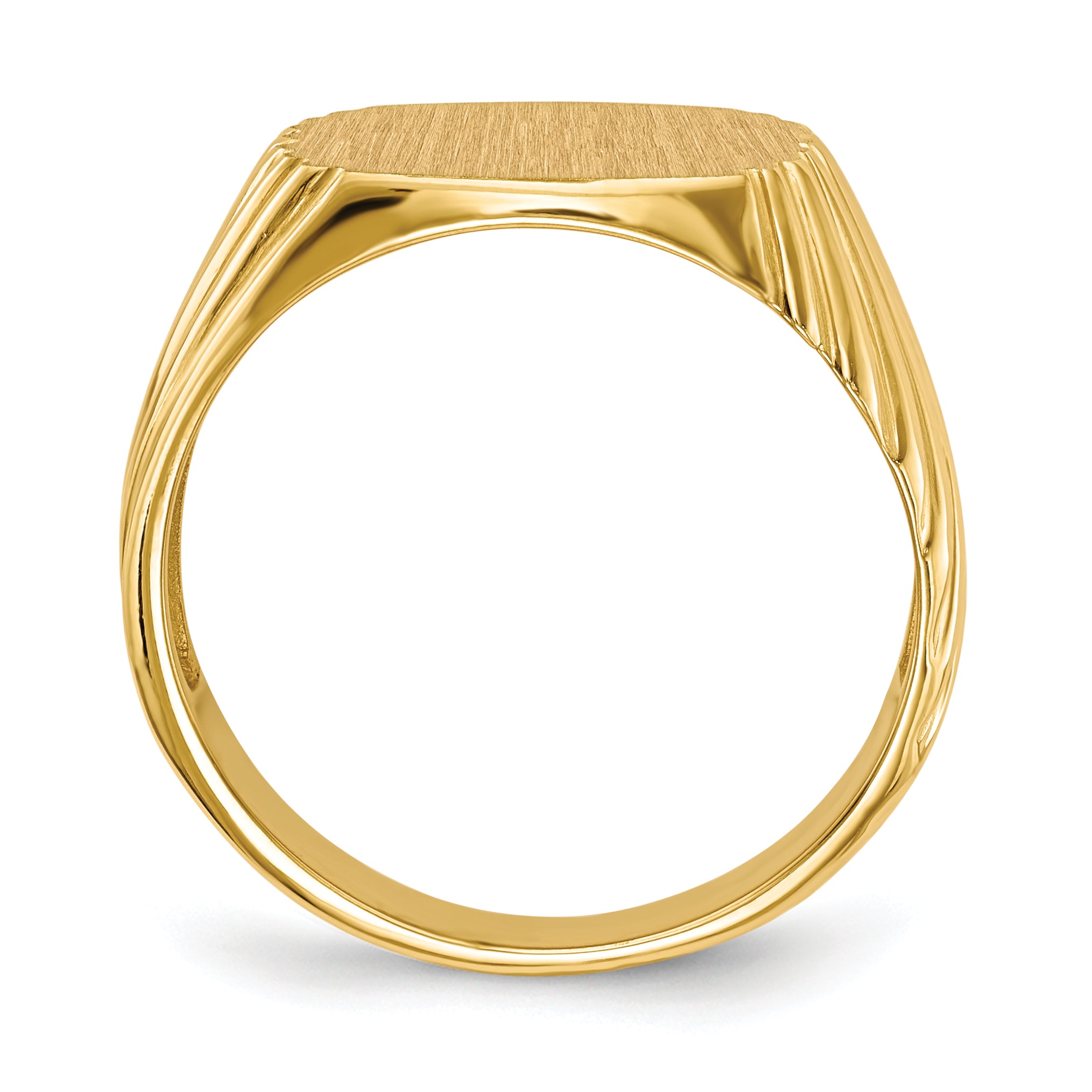 14k 13.5x13.5 Open Back Men's Signet Ring Secondary image