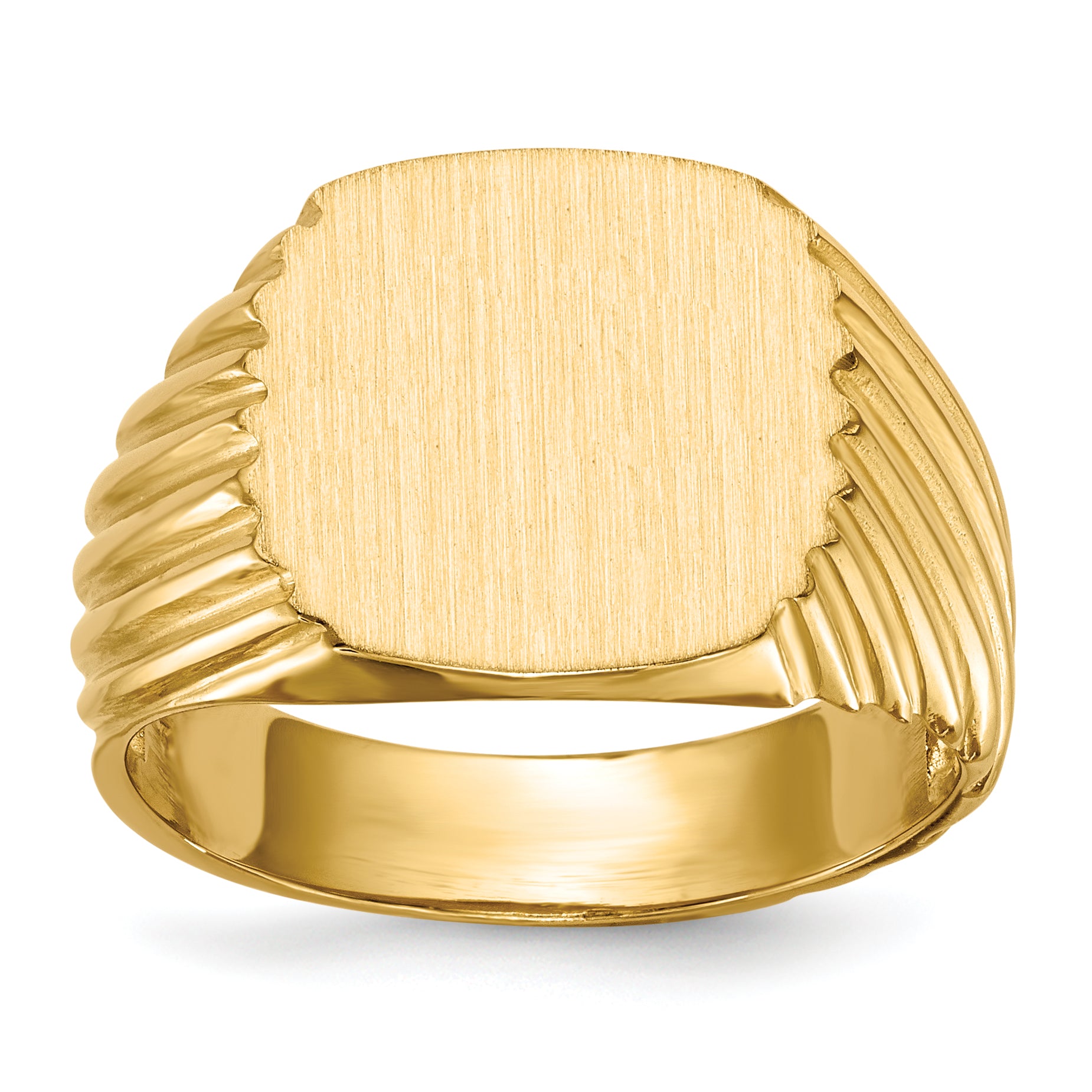 14k 13.5x13.5 Open Back Men's Signet Ring Main image