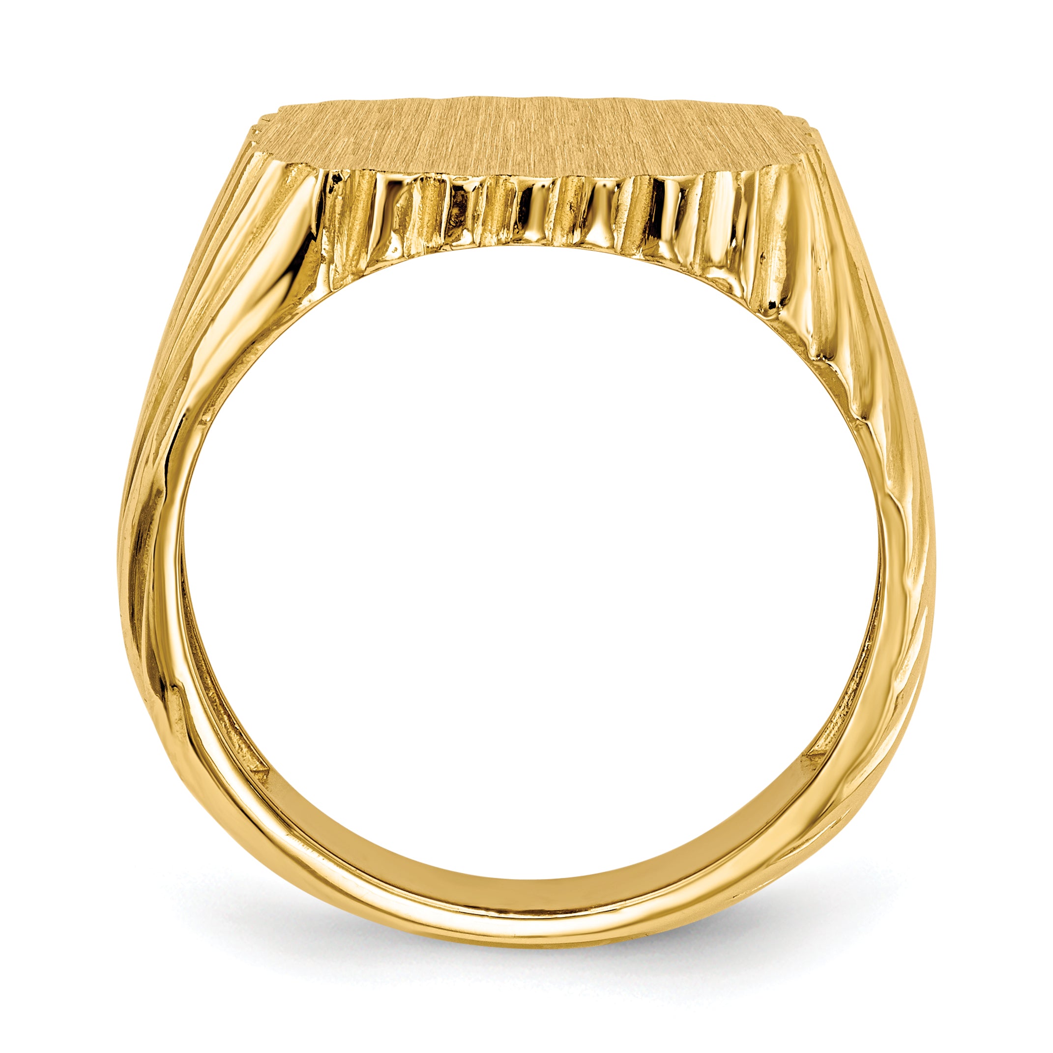 14k 18.0x16.5mm Open Back Men's Signet Ring Secondary image