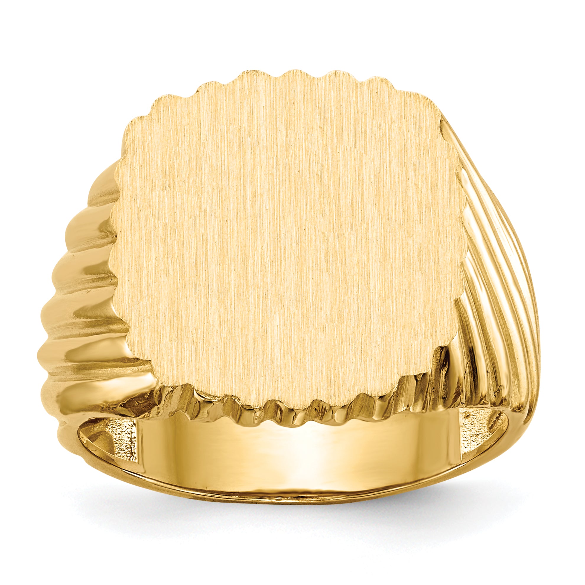 14k 18.0x16.5mm Open Back Men's Signet Ring Main image