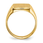 14k 14.5x13.0mm Closed Back Mens Signet Ring