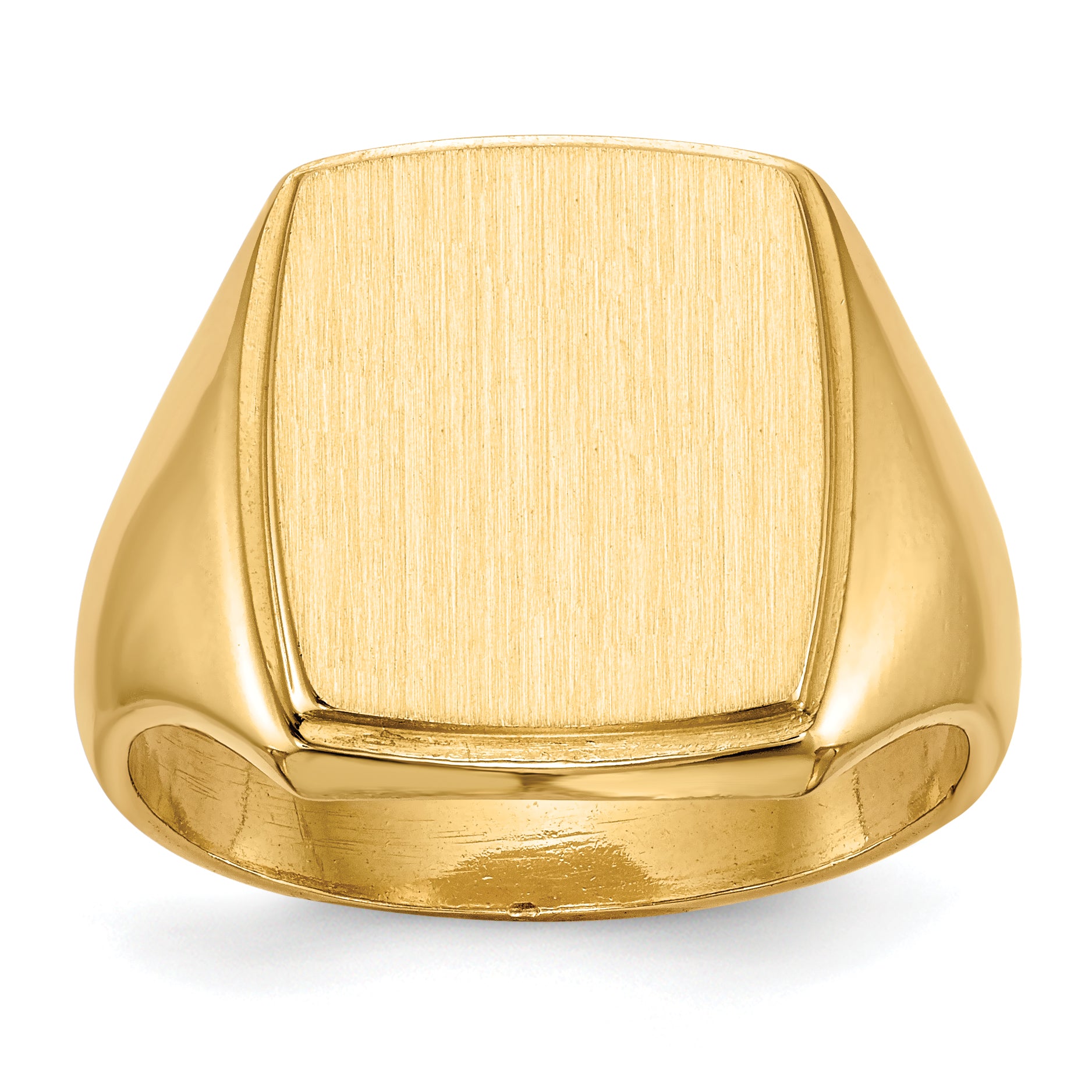 14k 14.5x13.0mm Closed Back Mens Signet Ring Main image