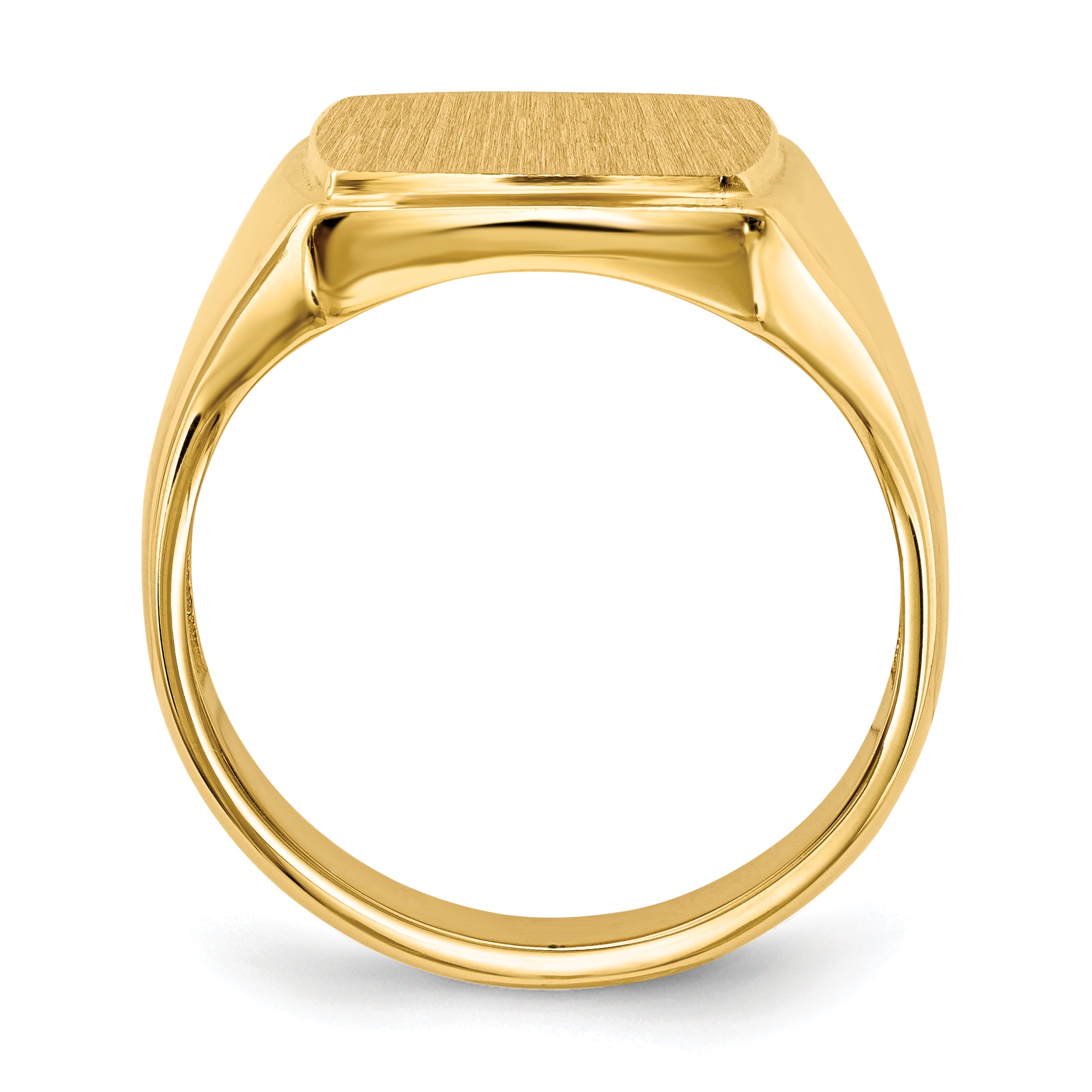 14k 14.5x13.0mm Open Back Mens Signet Ring Secondary image