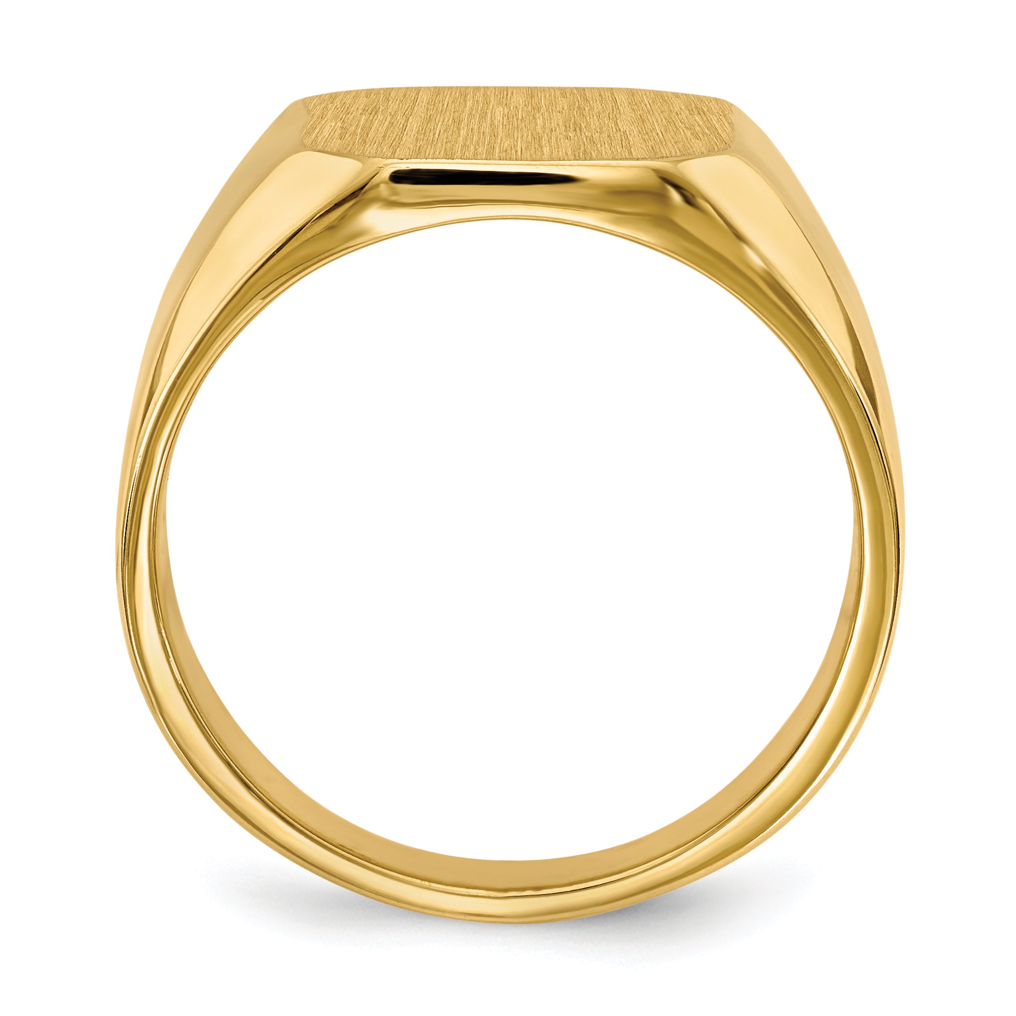 14k 15.5x13.0mm Closed Back Men's Signet Ring Secondary image