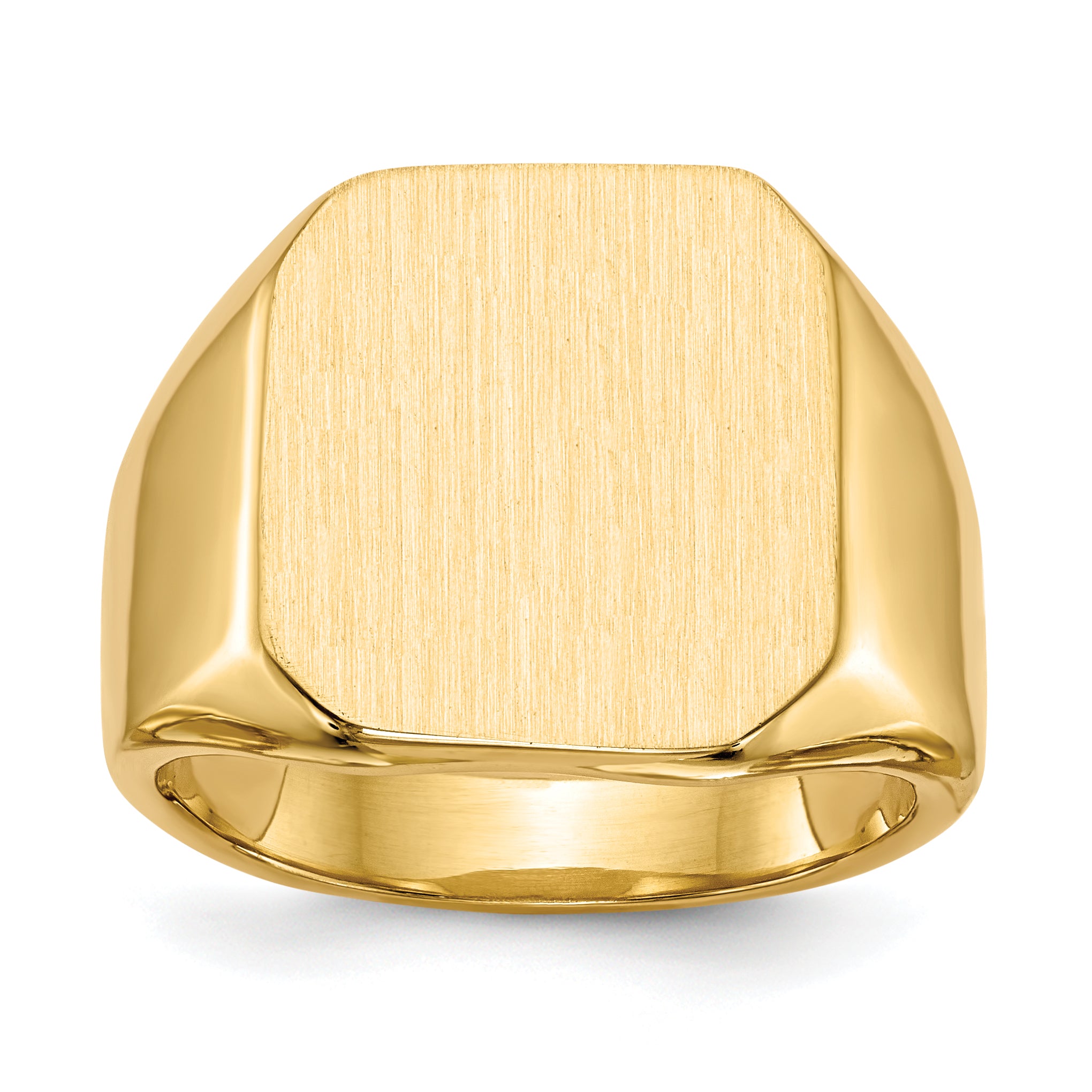 14k 17.0x15.0mm Closed Back Men's Signet Ring Main image