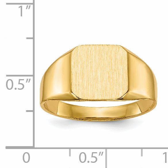 14k 11.0x11.0mm Open Back Mens Signet Ring