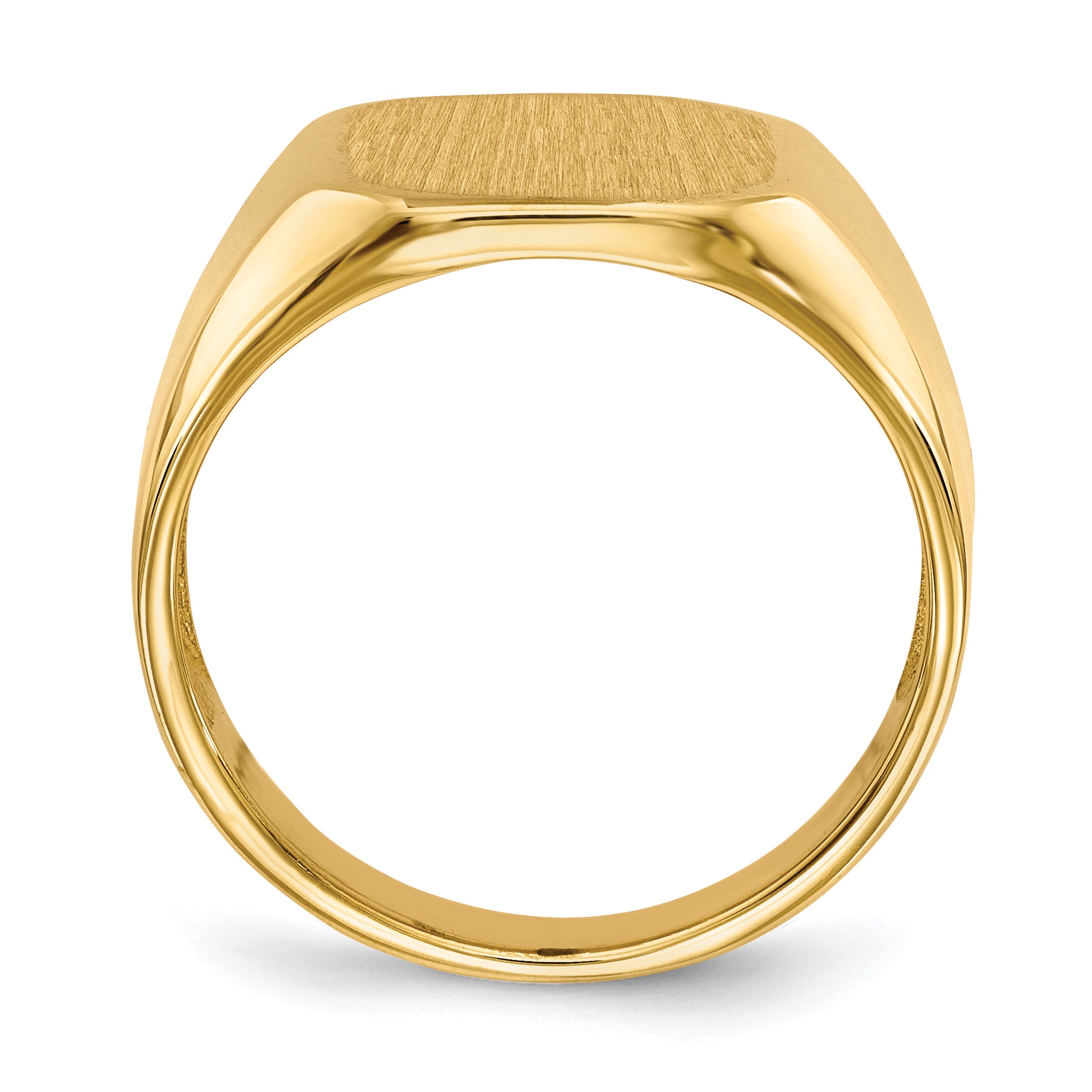 14k 15.5x13.0mm Open Back Mens Signet Ring Secondary image