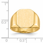 14k 15.5x13.0mm Open Back Mens Signet Ring