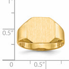 14k 12.5x11.0mm Open Back Signet Ring