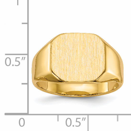 14k 12.5x11.0mm Closed Back Signet Ring