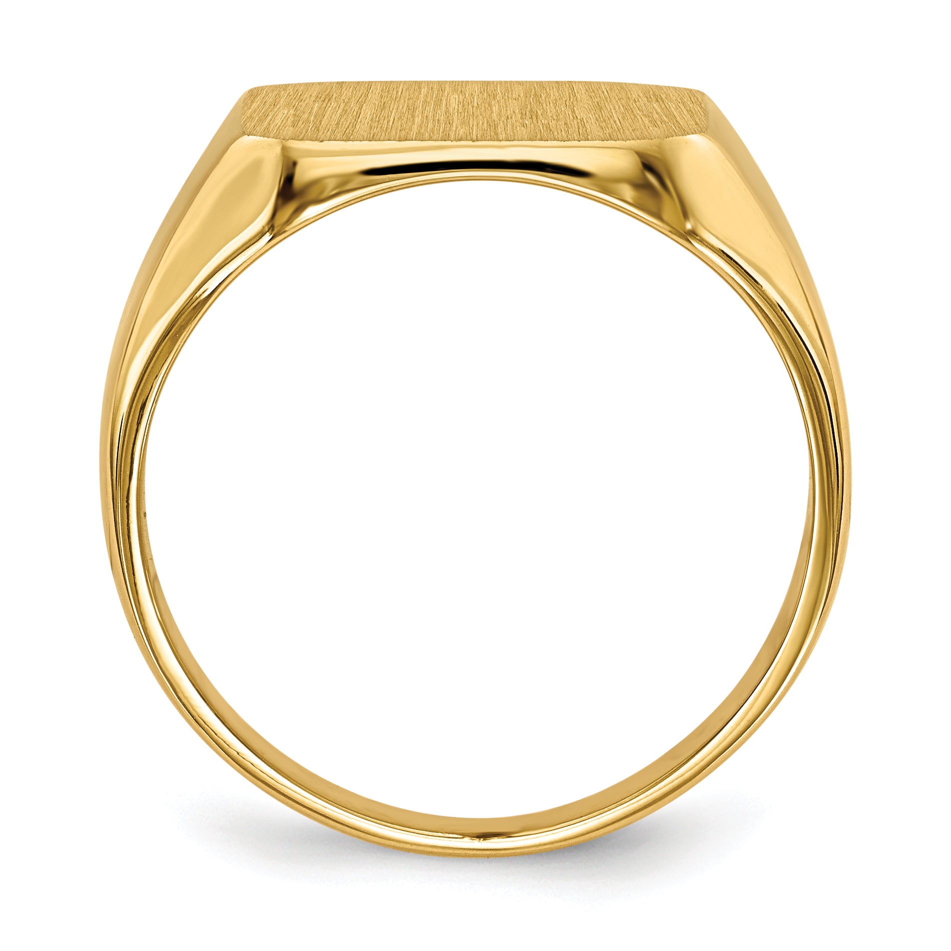 14k 12.0mm x12.0mm Closed Back Men's Signet Ring Secondary image