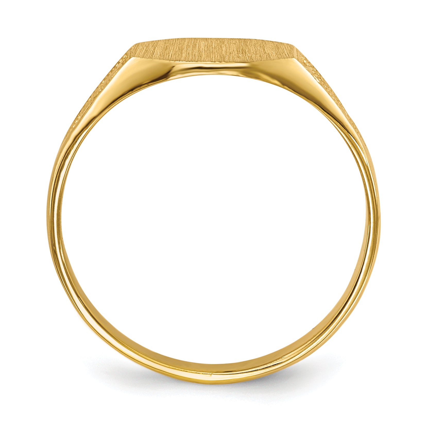 14k 7.0x8.5mm Closed Back Signet Ring Secondary image