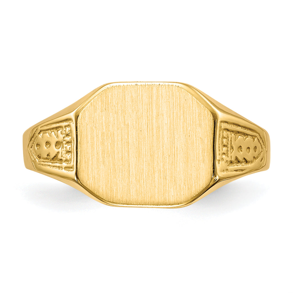 14k 9.0x11.0mm Closed Back Signet Ring