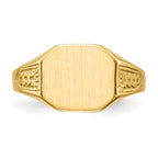 14k 9.0x11.0mm Closed Back Signet Ring
