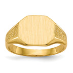 14k 9.0x11.0mm Closed Back Signet Ring