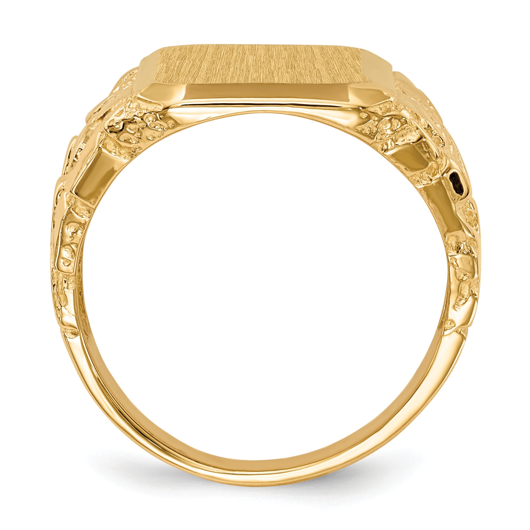 14k 14.0 x 13.0mm Open Back Men's Signet Ring Secondary image