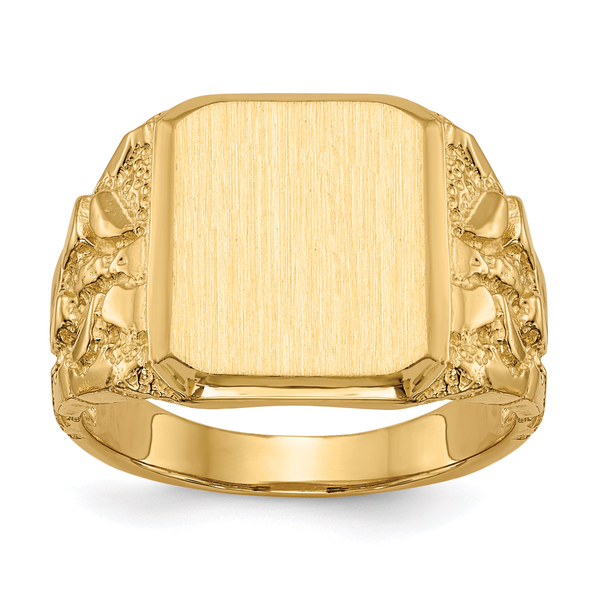 14k 14.0 x 13.0mm Open Back Men's Signet Ring Main image