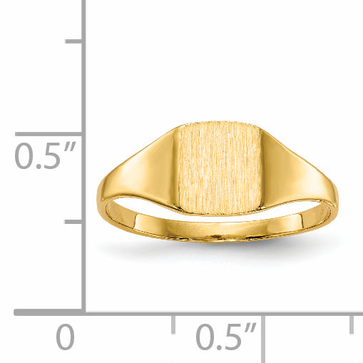 14k 6.5x7.0mm Closed Back Signet Ring