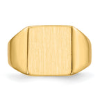 14k 11.5x11.0mm Closed Back Signet Ring