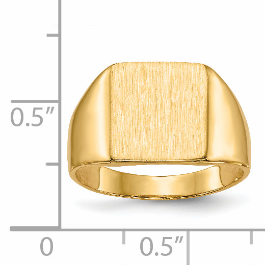 14k 11.5x11.0mm Closed Back Signet Ring