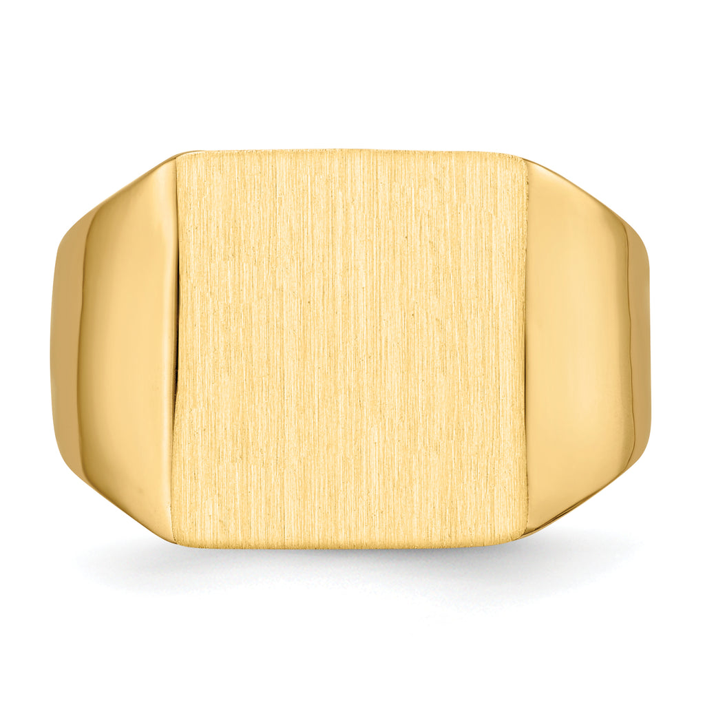 14k 13.0x12.0mm Closed Back Mens Signet Ring