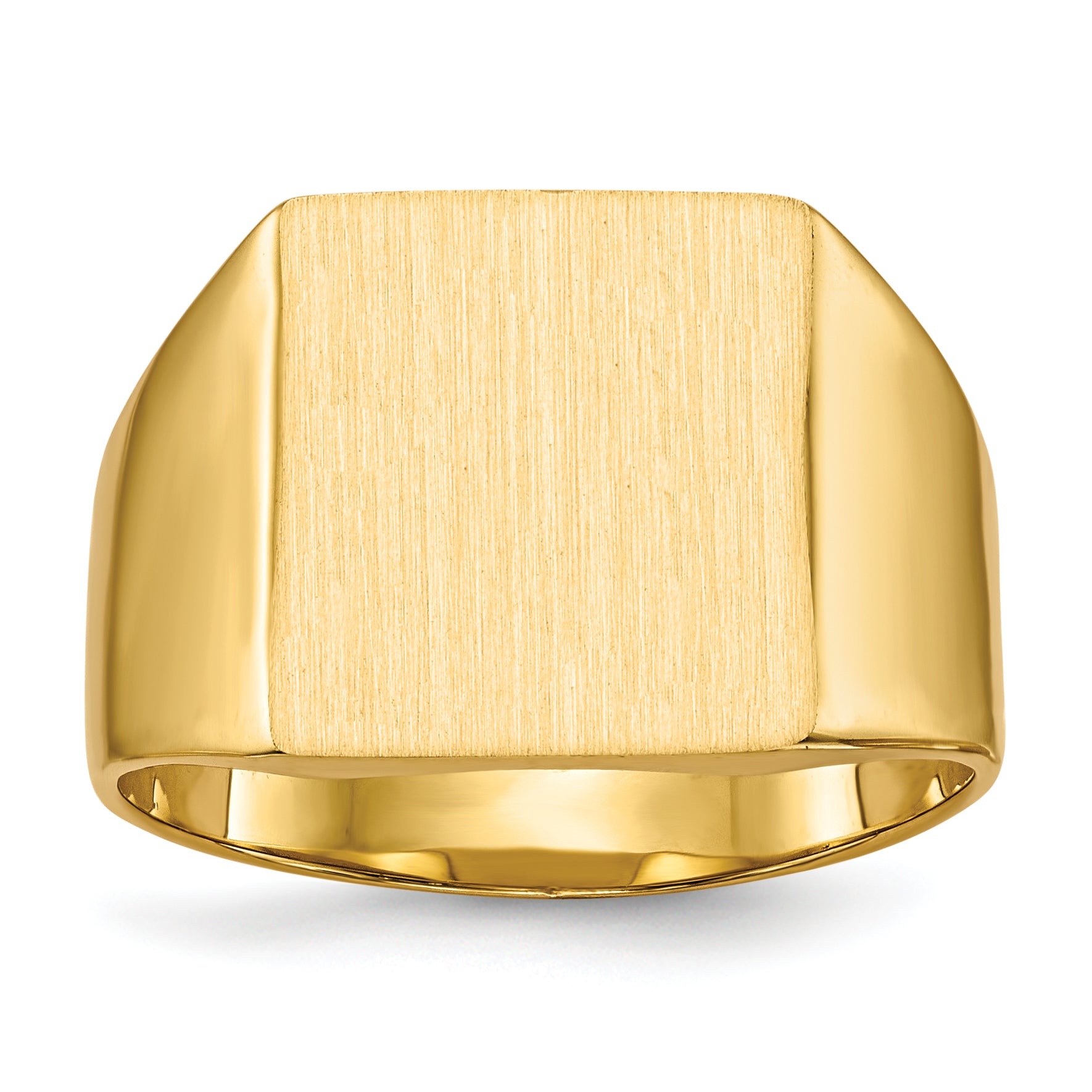 14k 13.0x12.0mm Closed Back Mens Signet Ring Main image