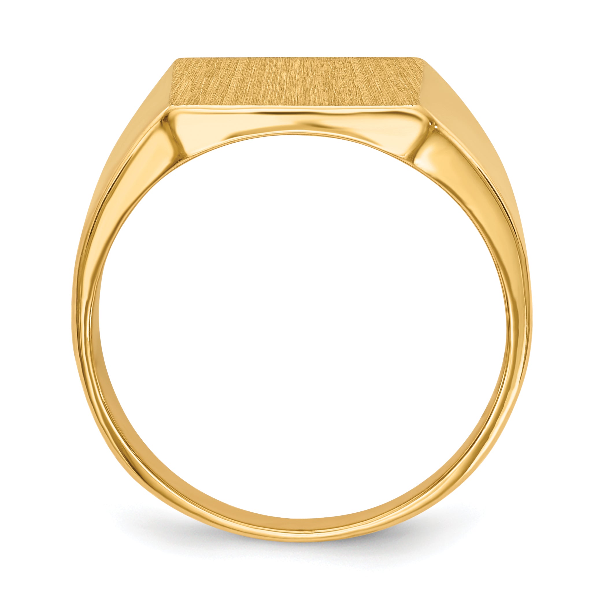14k 15.0x13.5mm Closed Back Mens Signet Ring Secondary image