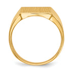14k 15.0x13.5mm Closed Back Mens Signet Ring
