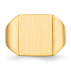 14k 15.0x13.5mm Closed Back Mens Signet Ring