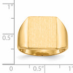 14k 15.0x13.5mm Closed Back Mens Signet Ring