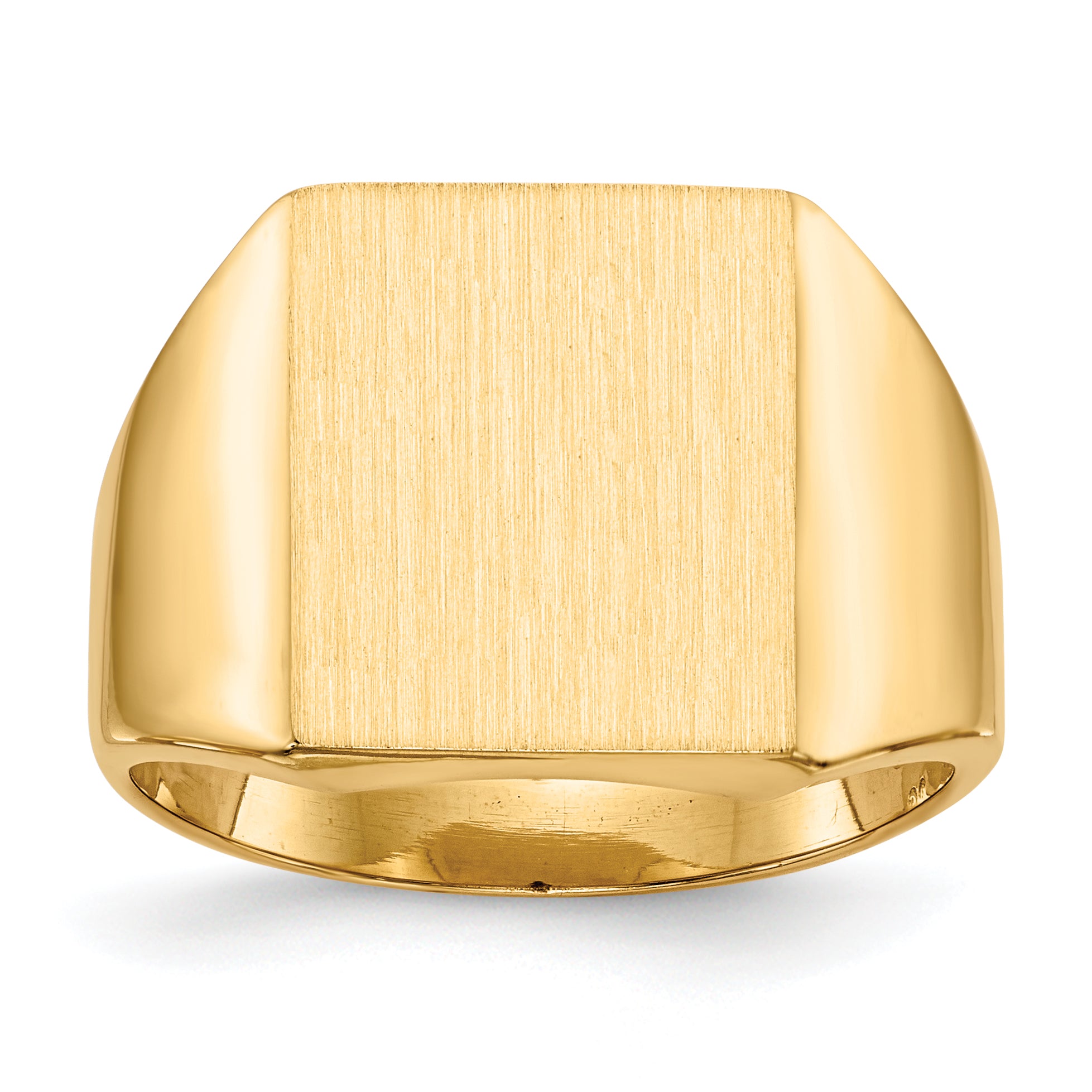 14k 15.0x13.5mm Closed Back Mens Signet Ring Main image