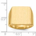 14k 17.5x16.5mm Closed Back Mens Signet Ring