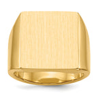14k 17.5x16.5mm Closed Back Mens Signet Ring
