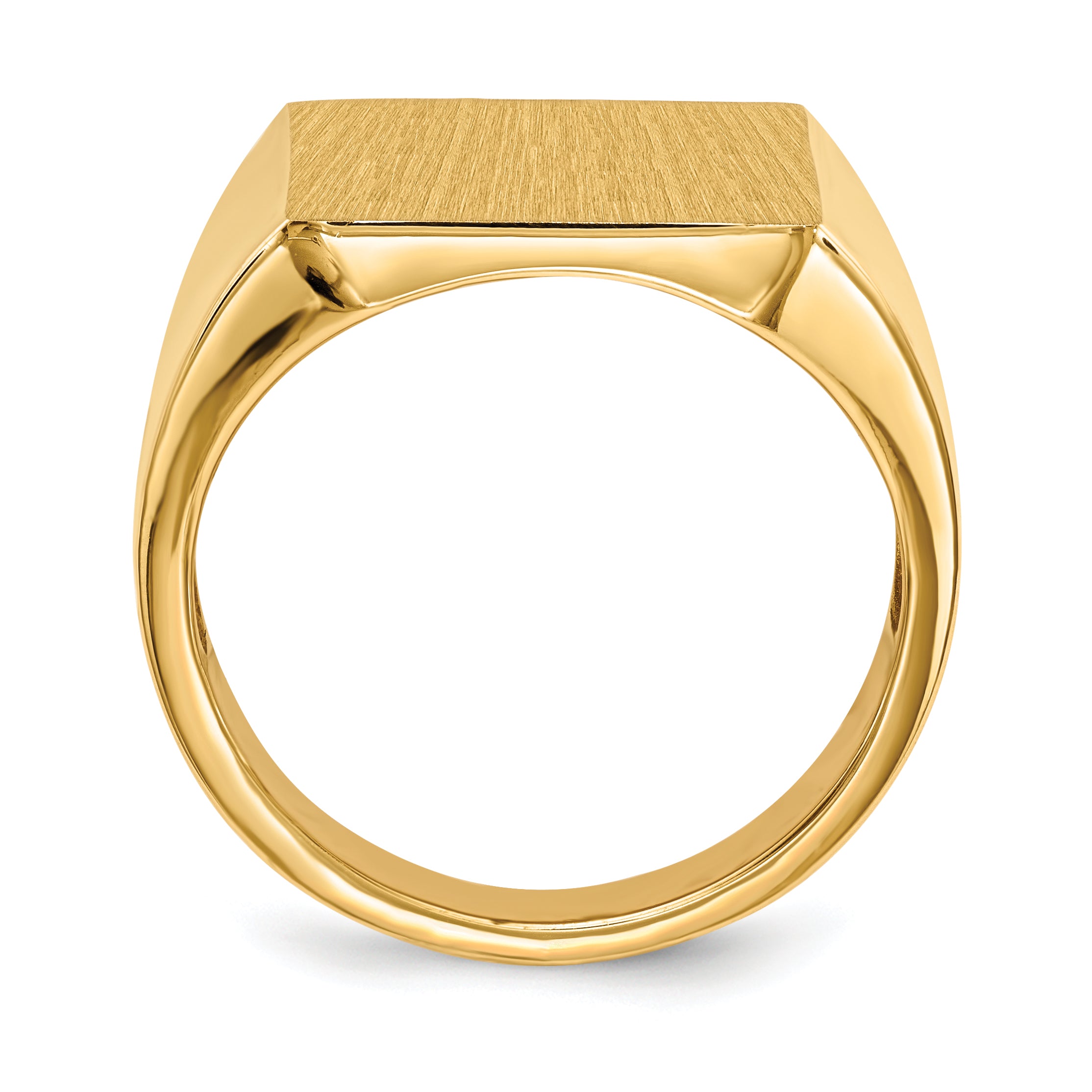 14k 17.5x15.5mm Open Back Mens Signet Ring Secondary image