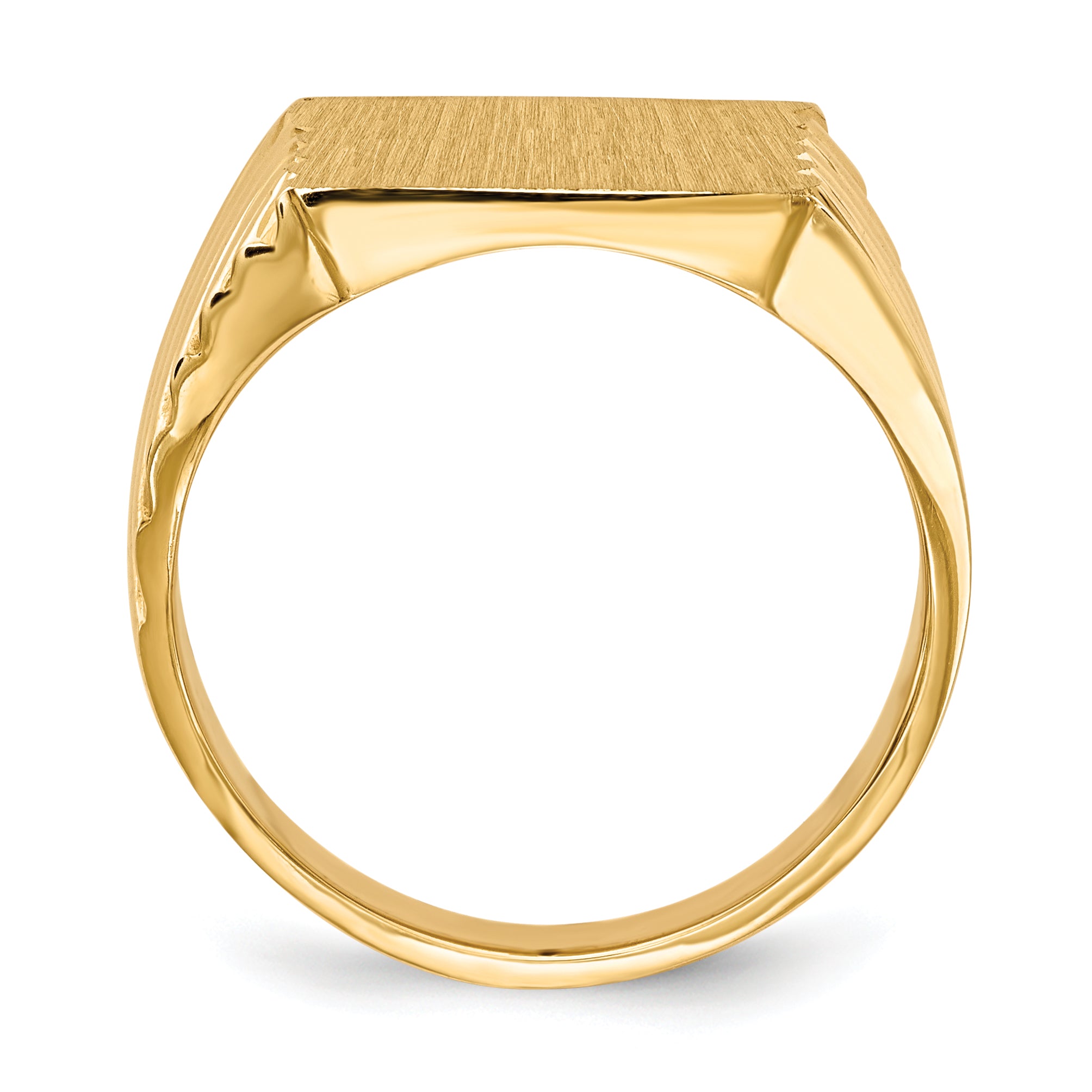 14k 13.0x13.0mm Closed Back Men's Signet Ring Secondary image