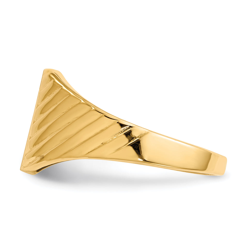 14k 9.5x8.0mm Open Back Signet Ring