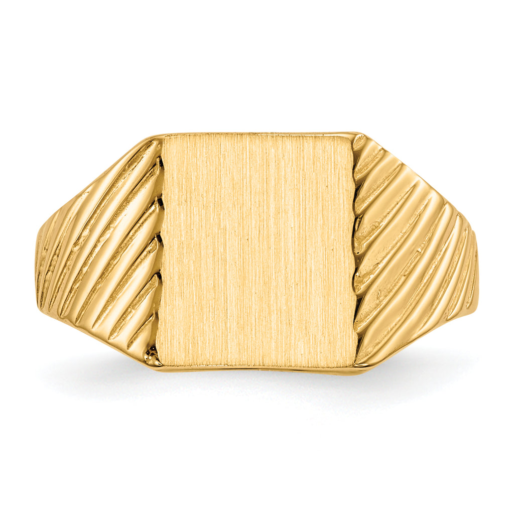 14k 9.5x8.0mm Open Back Signet Ring