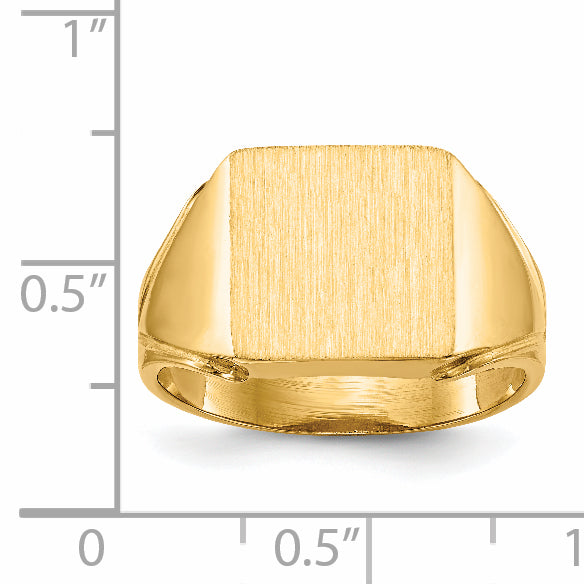 14k 12.0x12.0mm Open Back Men's Signet Ring