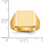 14k 12.0x12.0mm Open Back Men's Signet Ring