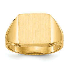 14k 12.0x12.0mm Open Back Men's Signet Ring