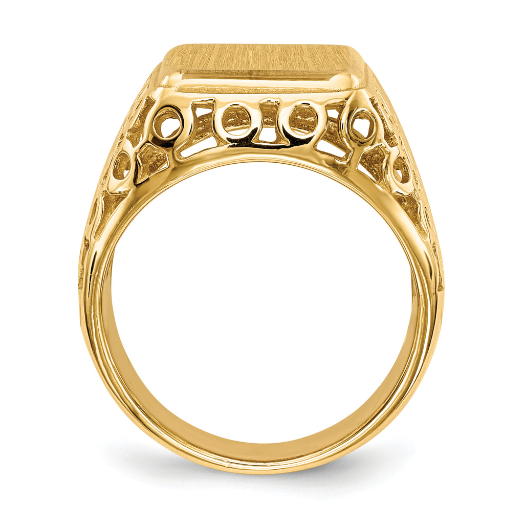 14k 14.5 x 12.5mm Open Back Men's Signet Ring