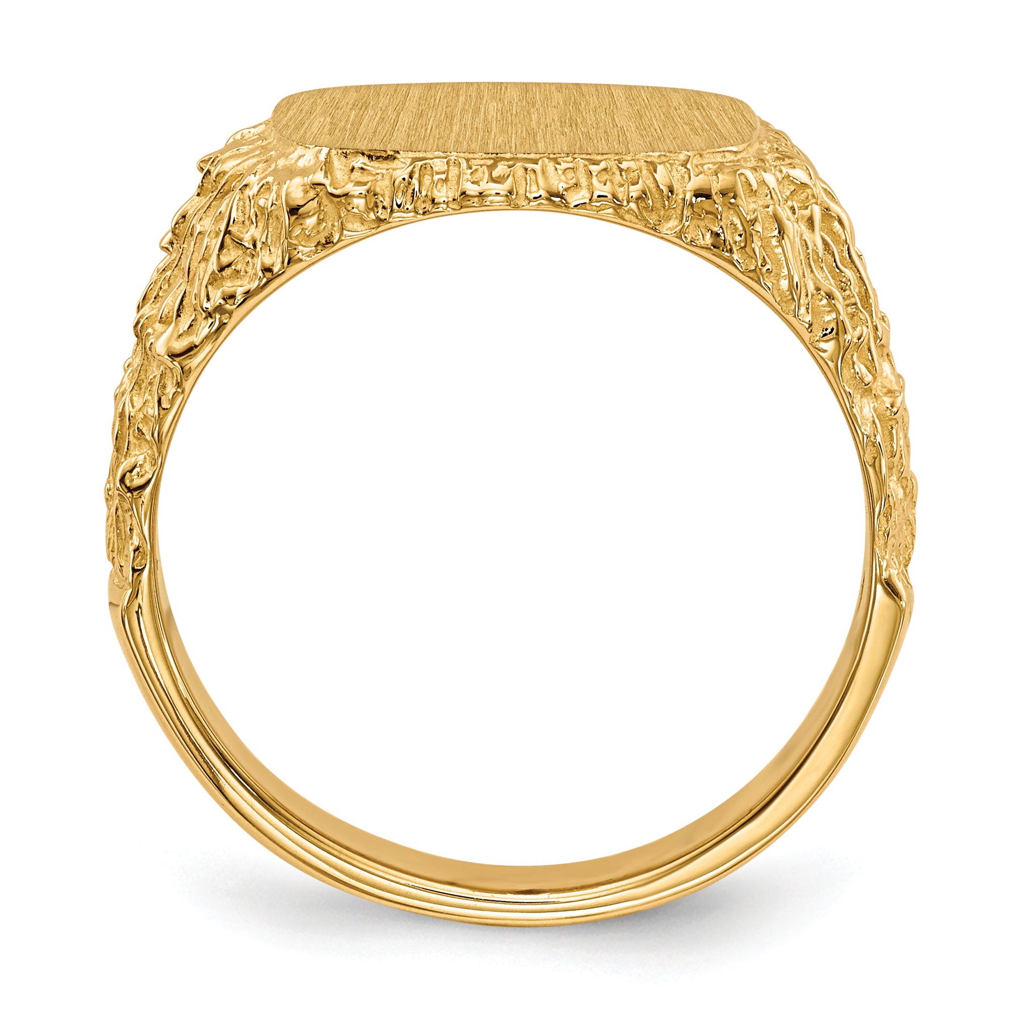 14k 13.5x13.5mm Closed Back Men's Signet Ring Secondary image
