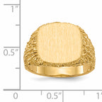 14k 13.5x13.5mm Closed Back Men's Signet Ring