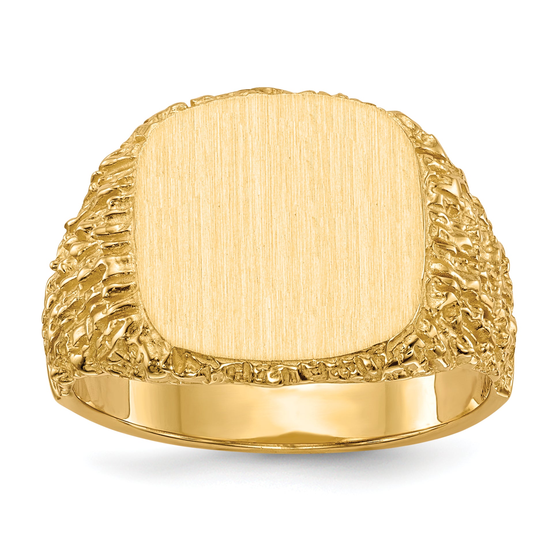 14k 13.5x13.5mm Closed Back Men's Signet Ring Main image